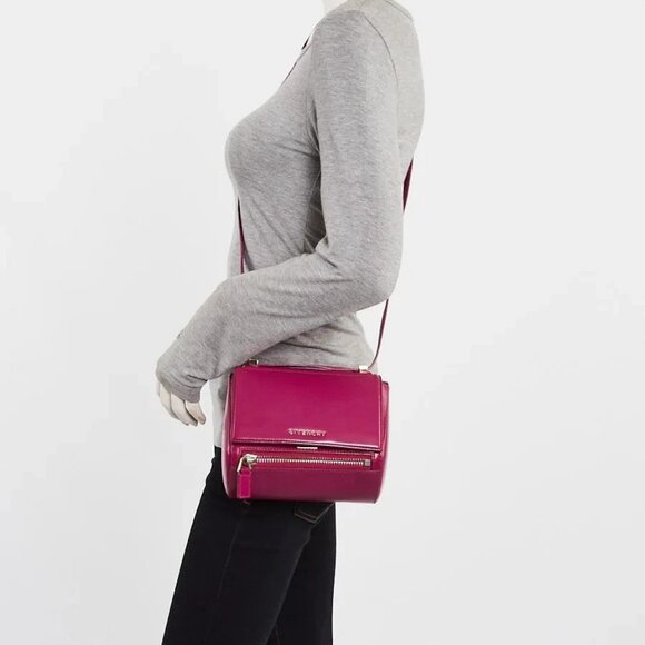 Givenchy Purple Grained Leather Pandora Box Mini Crossbody Bag - Picture 2 of 12